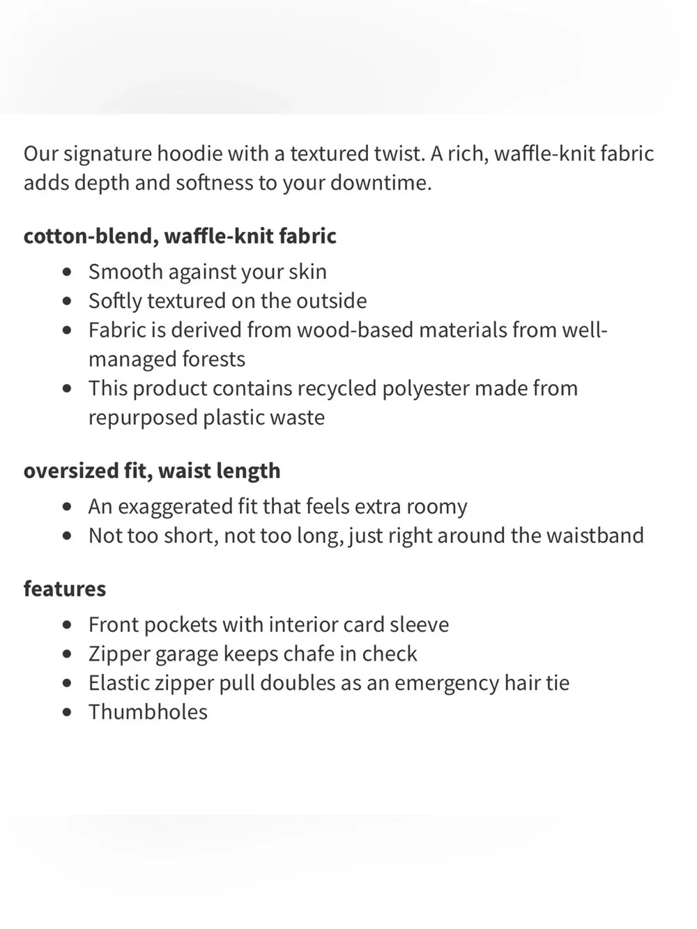 Lululemon Scuba Oversized Full Zip Waffle Hoodie